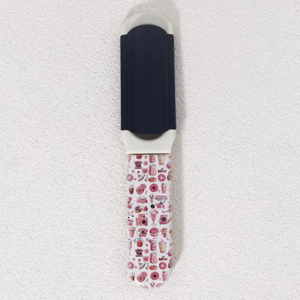 1pc portable folding comb with mirror and snack and beverage pattern design, air cushion combing brush,Special for real hair wig