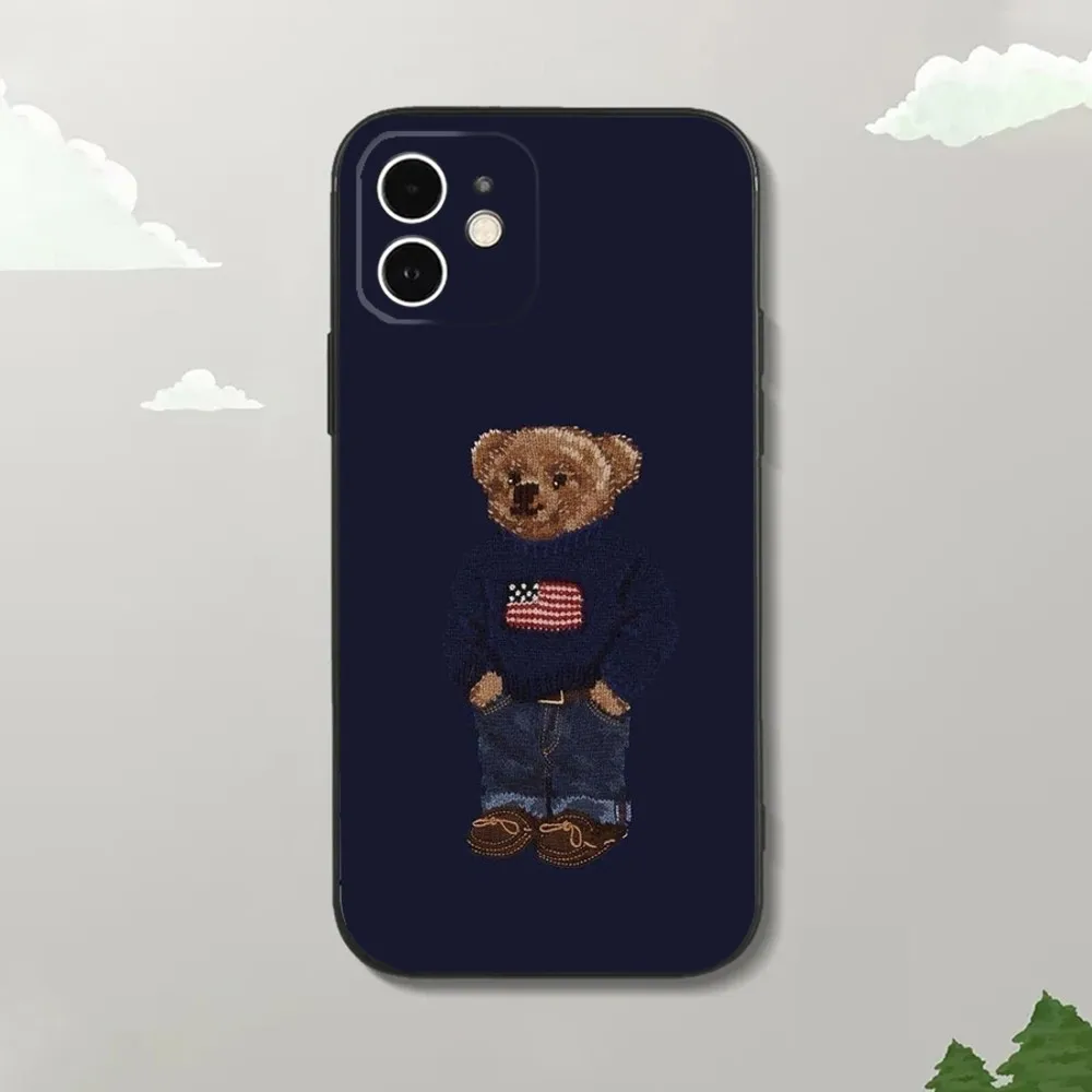 B-Baron F-Filou Bear Fashion Phone Case For iPhone16,15,14,13,12 Mini 11 Pro XR,X,XS,MAX 7,8 Plus Silicone Cover Soft Black