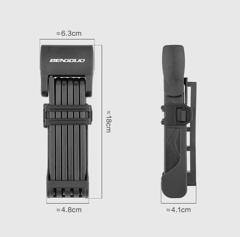 Bicycle Folding Lock Key Anti-theft Mountain Bike Electric Bike Portable Folding Cycling Lock Equipment