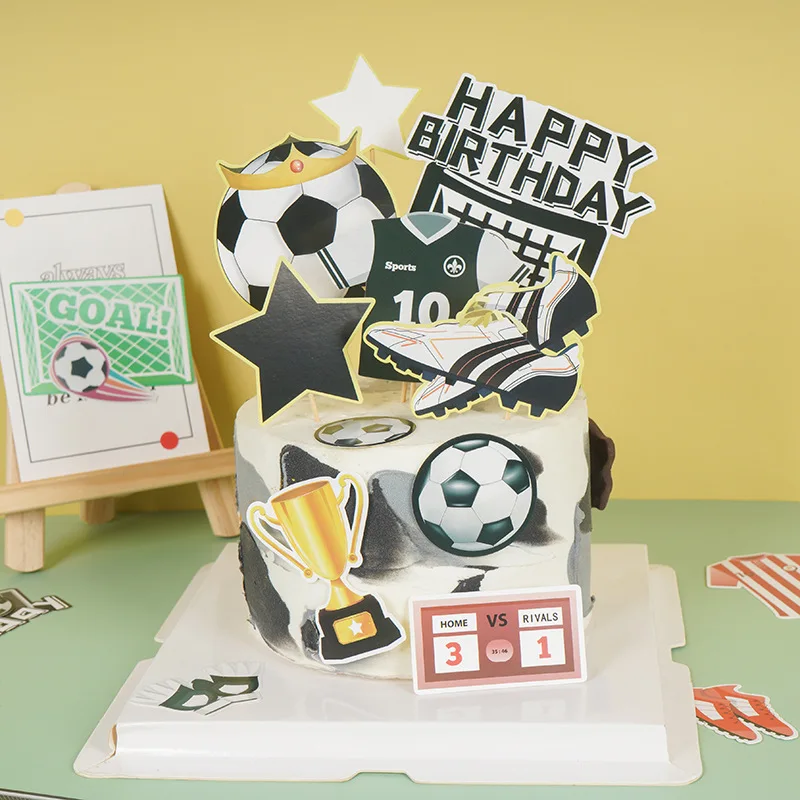 フットボールケーキデコレーション,世界のスポーツハッピーバースデーデコレーション,旗,DIY,ベビーシャワー用品