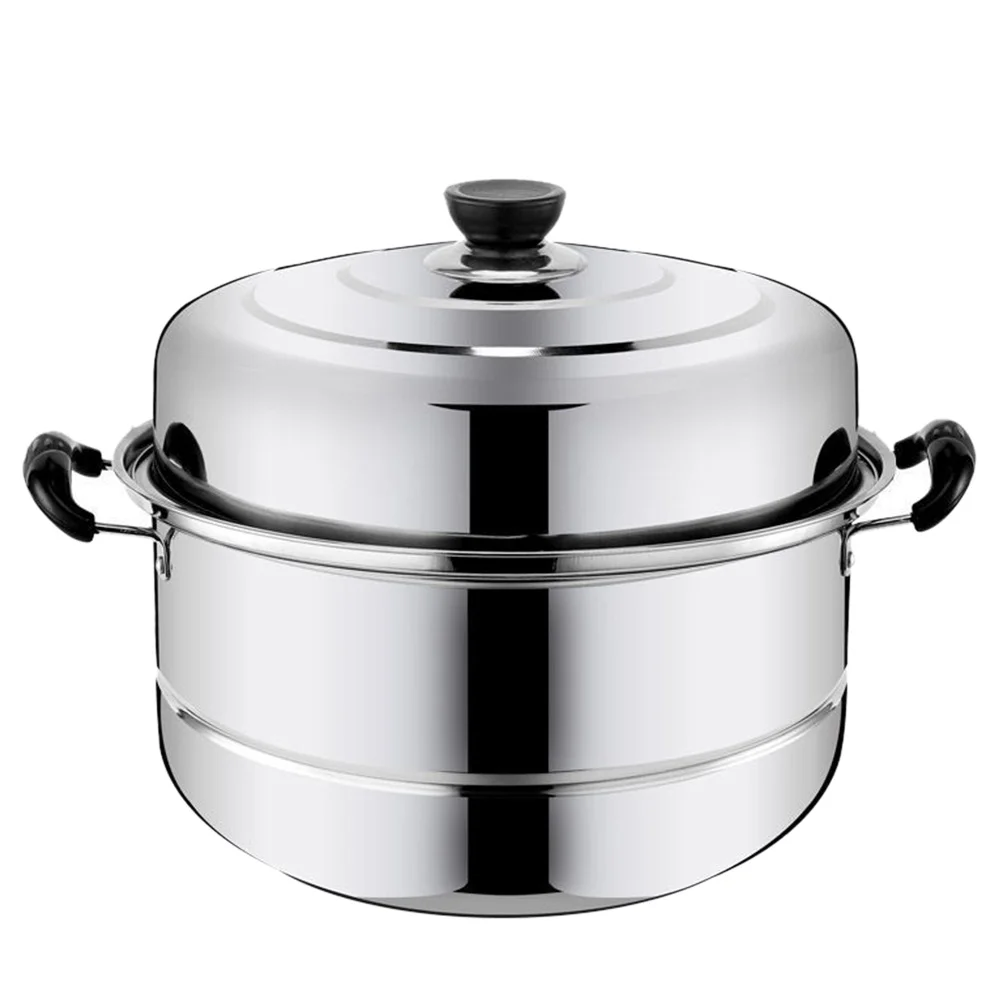 

Stainless Steel Steamer Pot Double Layer Can Food Steaming Cookware Kitchen Tools Double-layered Stockpot