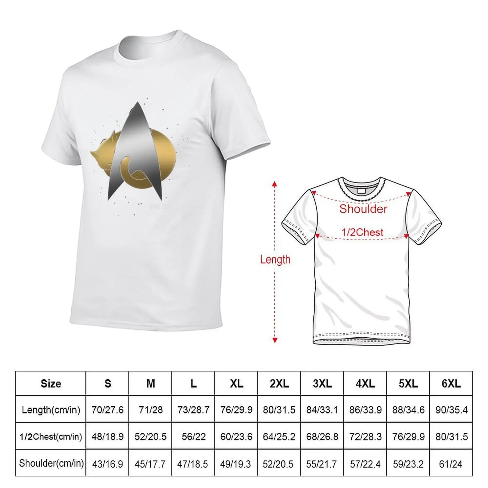Star Trek Next Generation Chrome Cat Starfleet Logo T-Shirt printed t shirts for man man t shirt designer T-Shirt