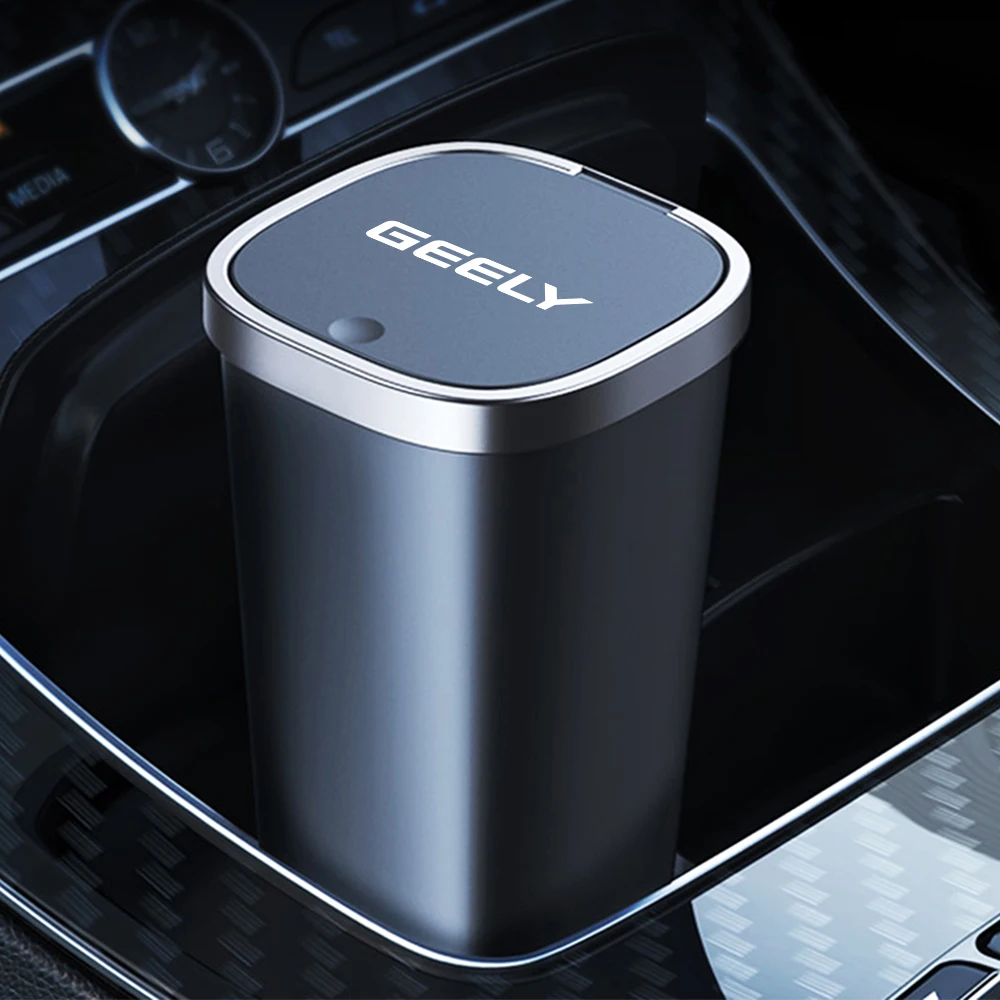 For GEELY Coolray CK Emgrand EC7 Tugella LC Aktie Atlas GC6 Vision X6 X7 EC8 Boyue Azkarra SX11 Car Trash Bin Alloy Garbage Can