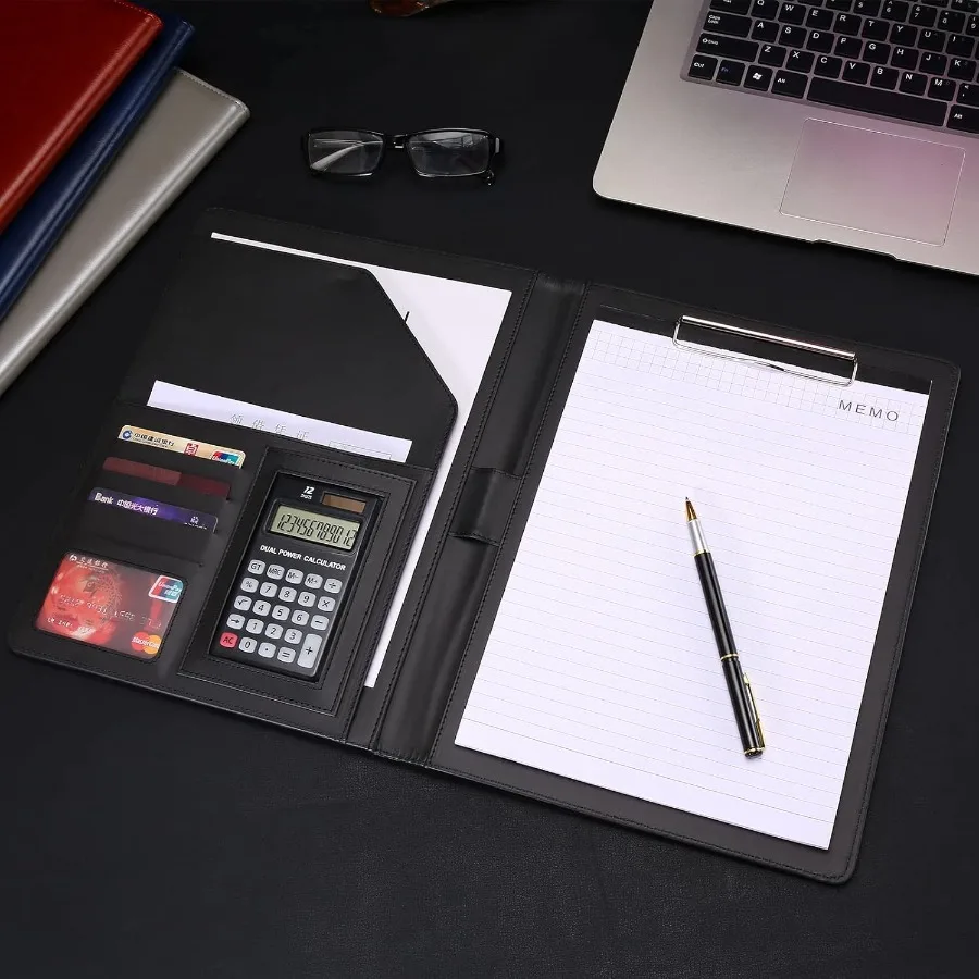 Padfolio Portfolio Folder ClipboardResume منظم مستندات المقابلة وحامل بطاقة العمل فتحة حرف A4 حجم لوحة الكتابة