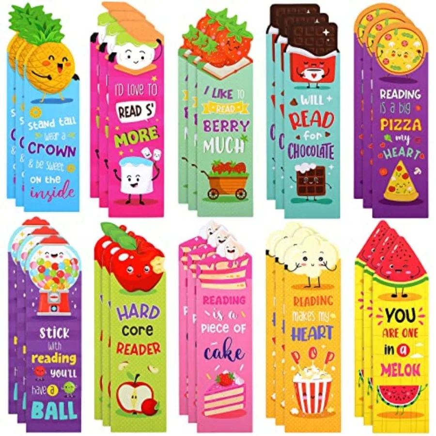 Pieces Scratch and Sniff Scented Bookmarks Fruit Food Theme Sayings Bookmarks Sayings Assorted Cute Scented Gifts for Students