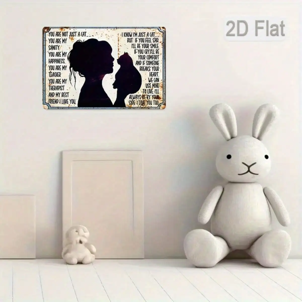 قطعة واحدة من لافتة القصدير أنت لست مجرد قطة - فن مضحك لمحبي الحيوانات الأليفة للمنزل/المكتب، 8 × 12 بوصة/20 × 30 سم