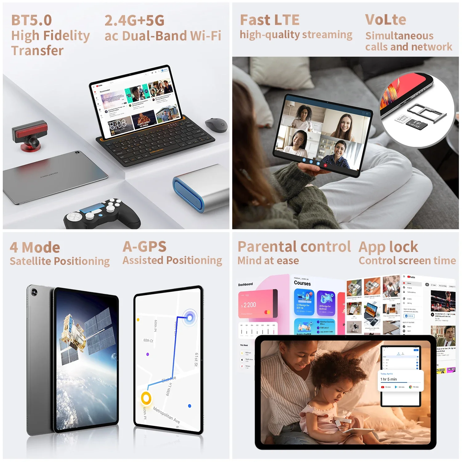 2023 TECLAST T50 (8 + 8) 16GB RAM 256GB ROM 11 inch TDDI Anroid 13 tablet 2000x1200 2K 18W PD fast charge 7500mAh 12nm UNISOC T616 eight core