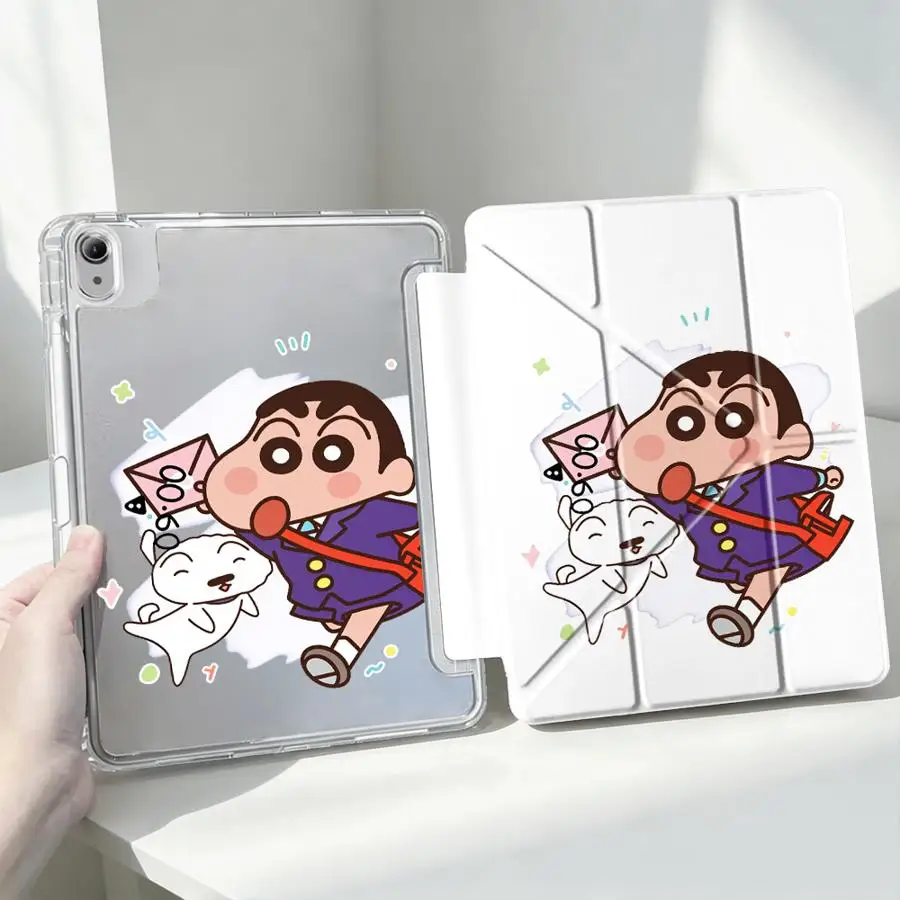 Shins-chans Letter With Pen Slot Cover Tablet Case For iPad Pro 13 2025 2026 Air 8 M2 M3 3 Mini 7 6 5 9th 10th Gen 11th 12th