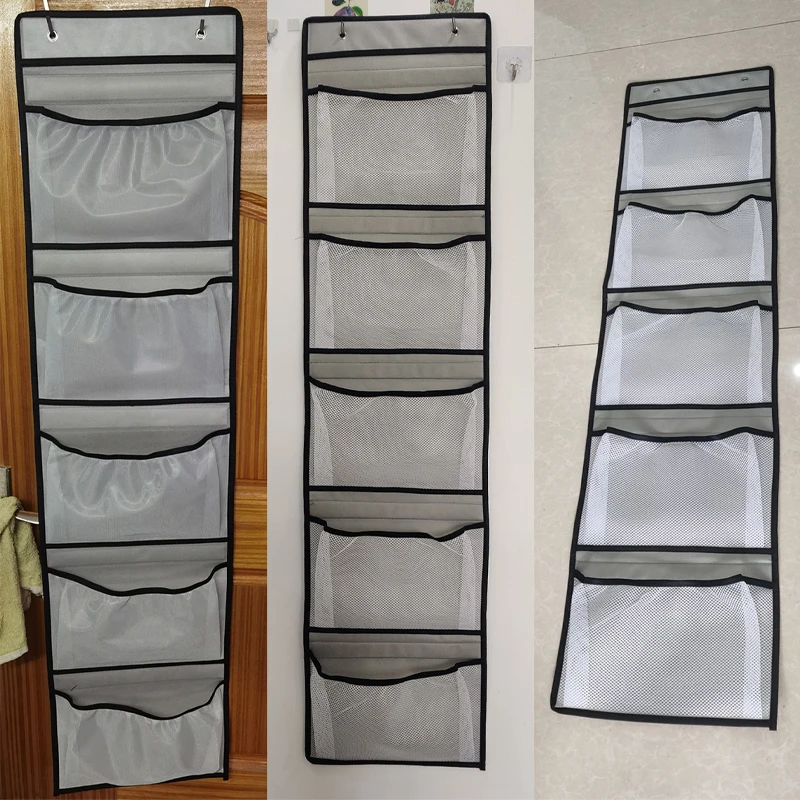 5 Grids Pockets Hanging Door Storage for Closet Multi Functional Non-woven Fabric Snack Underwear Shoes Storage For Bathroom