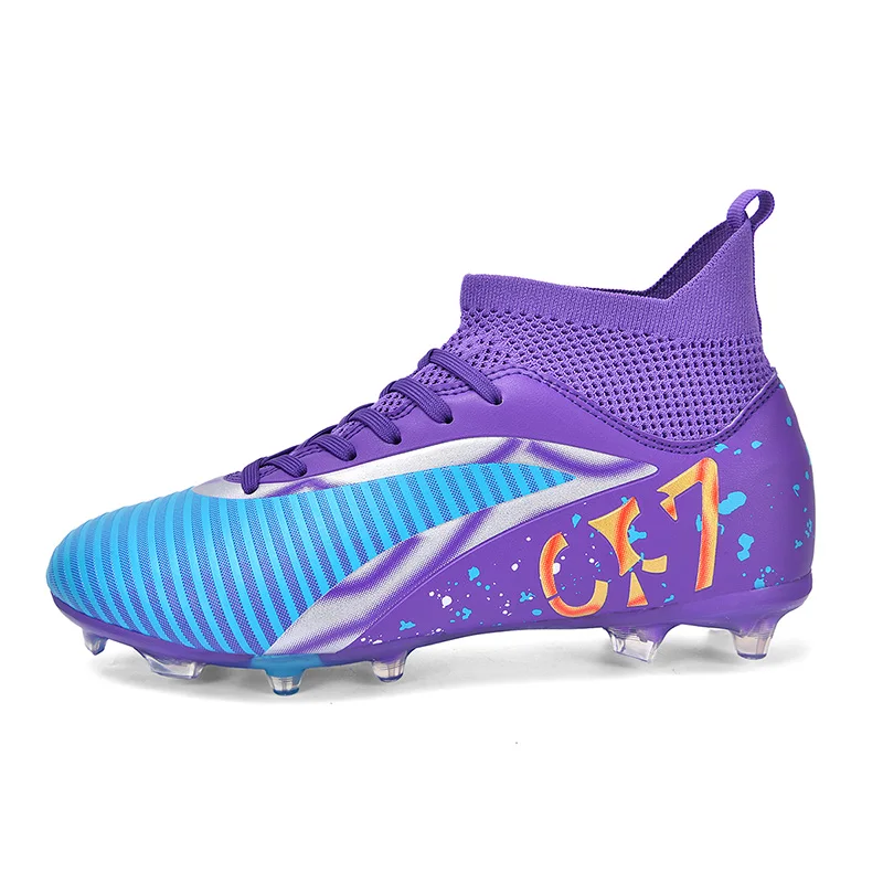 Adult Male Soccer Football Boots Firm Ground Spikes Design Shock Absorbing Breathable Comfort Training Shoes For LawnOutdoor