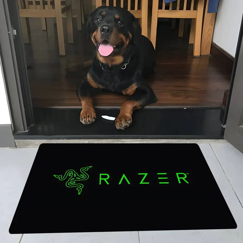 R-RAZER Logo Game Entrance Door Mat Washable Non-Slip Living Room Sofa Chairs Area Mat Kitchen Welcome Doormat
