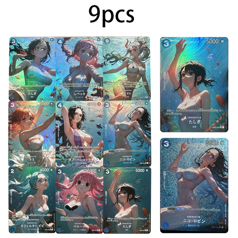 9 шт./компл. цельный Yamato Nami Boa Hancock Nico Robin DIY самодельные цветные флэш-карты аниме игровая коллекционная карта подарочная игрушка 63*88 мм