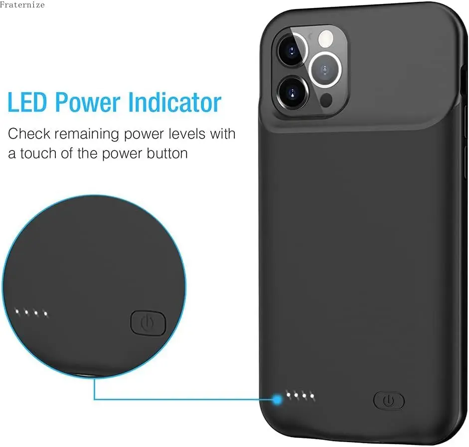 Battery Case for iPhone 12/12 Pro 7000mAh Ultra Thin Portable Smart Charging Case Rechargeable Extended Battery Charger Case