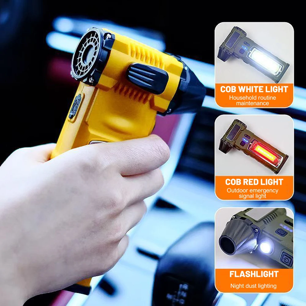 130000RPM Powerful Air Blower Turbo Jet Fan Brushless Motor High-Speed Turbo Violent Fan USB Rechargeable Blower SOS Flashlight