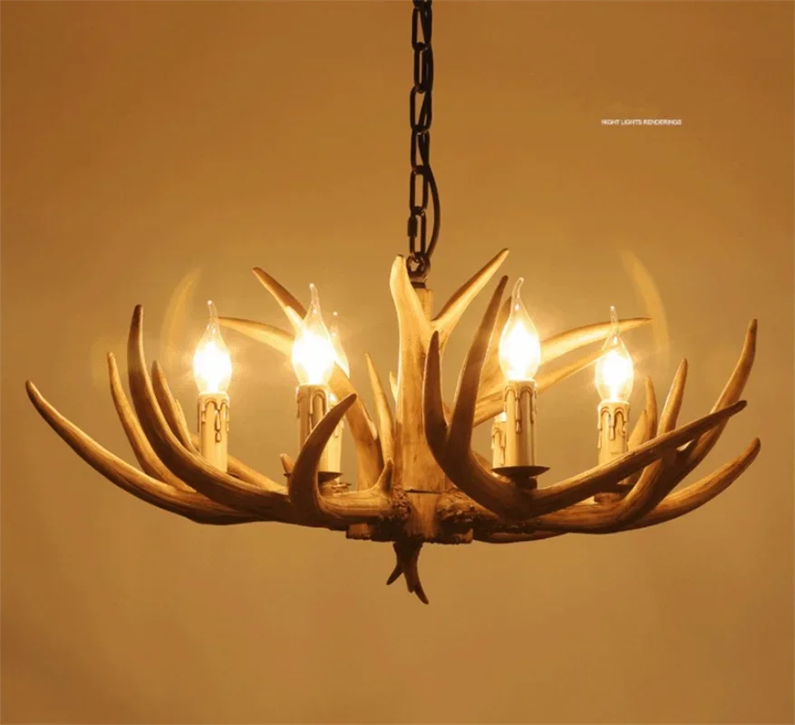 

Countryside Chandelier for Home lighting decoration indoor christmas lamp pendentes e lustres Antlers wooden ceiling chandelier