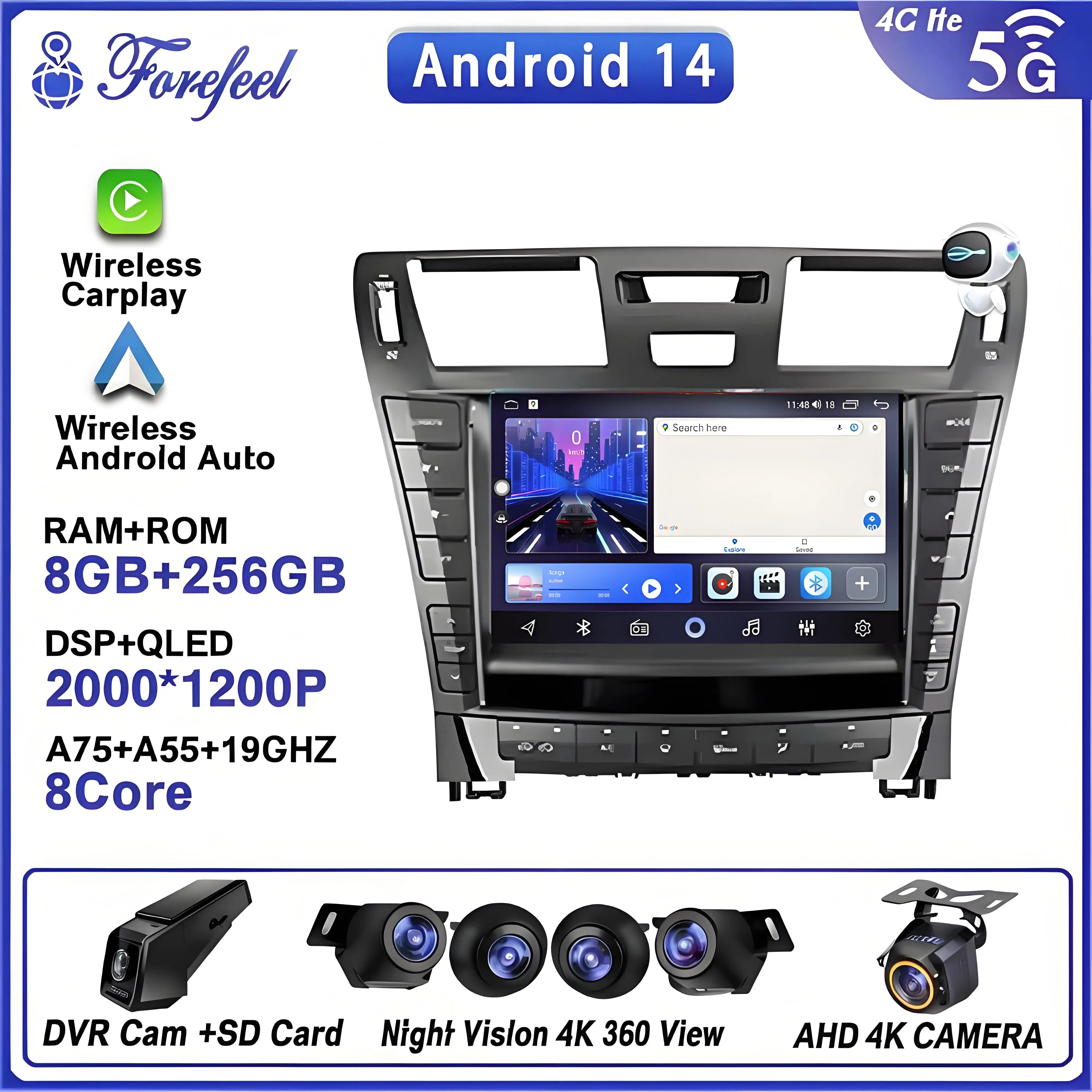 

Carplay Android 14 For Lexus LS460 LS600H XF40 4 lV 2006 - 2012 Auto Radio Multimedia Car Player Stereo Video Navigation NO 2din