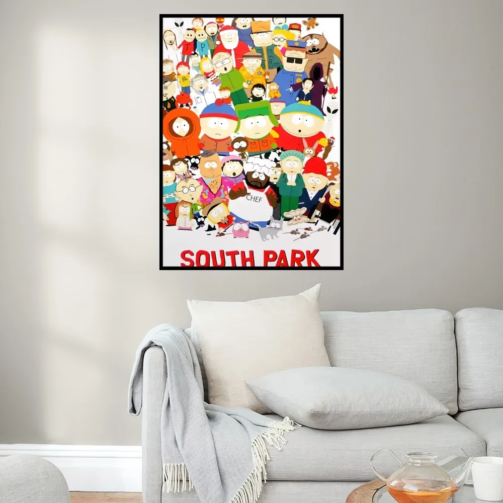 Cartoon S-South Cute P-Park Poster Prints Wall Painting Bedroom Living Room Decoration Office Small