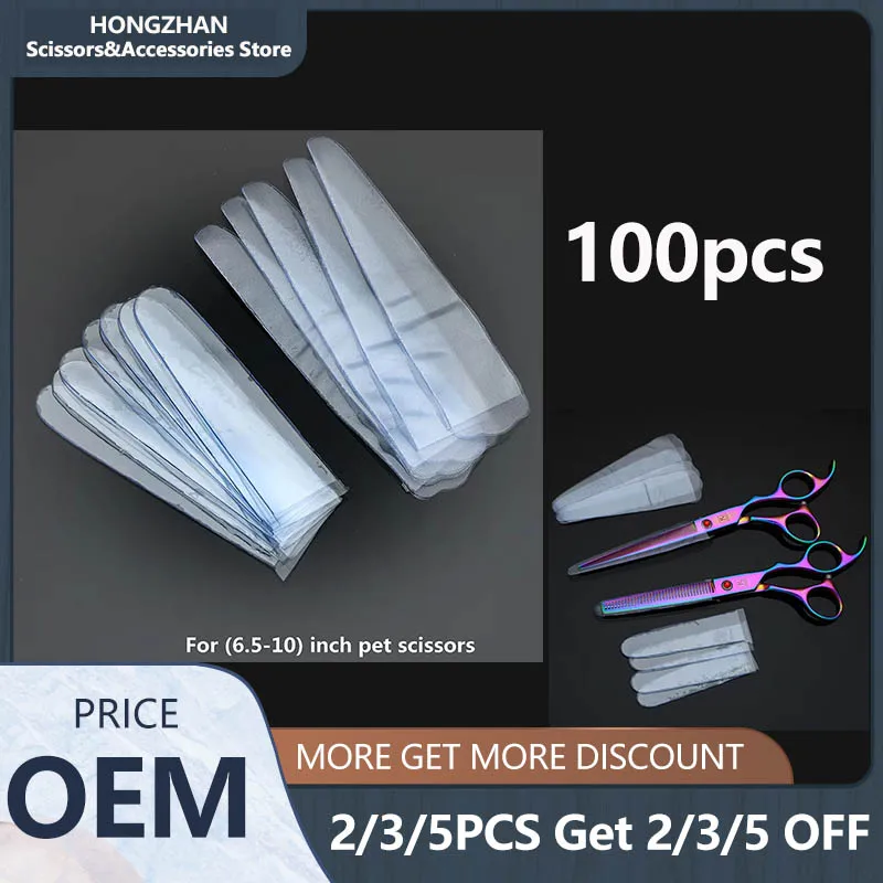 

HongZhan Hair Scissors Accessories 100pcs/lots Sleeve Hair Scissor Head Protectors for 6-10 inch Scissors Pouch for Pet Scissors