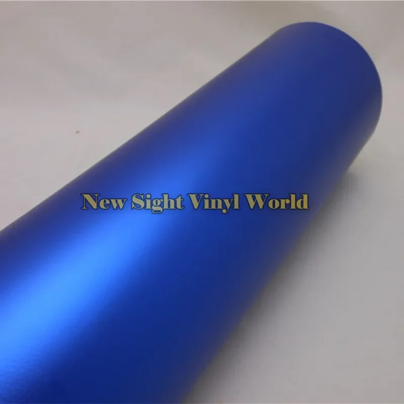 Top Quality Satin Matte Chrome Blue Vinyl Wrap Folie Roll Air Bubble Free For Car Wrapping Size:1.52*20M/Roll