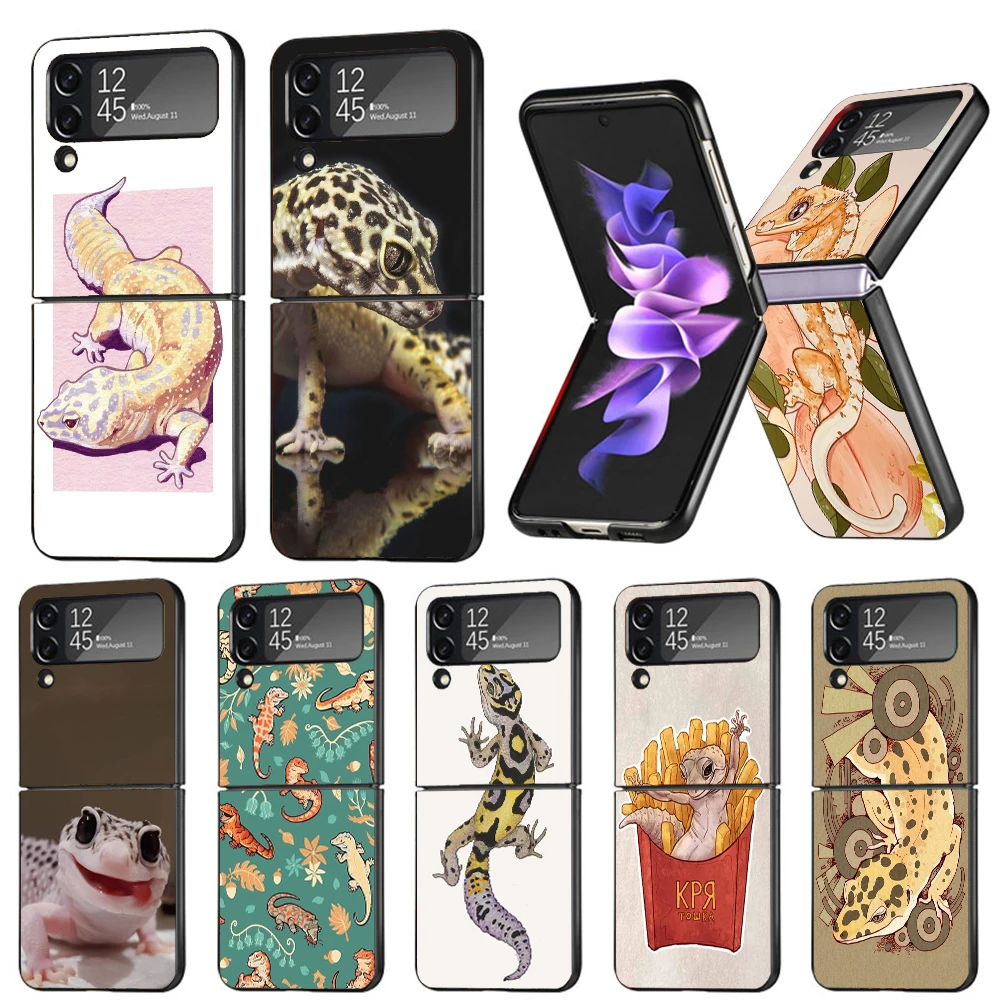 Lizards Geckos Phone Case For Samsung Galaxy Z Flip6 5G Flip5 Flip4 Flip3 ZFlip 6 3 4 5 Hard PC shockproof Back Cover