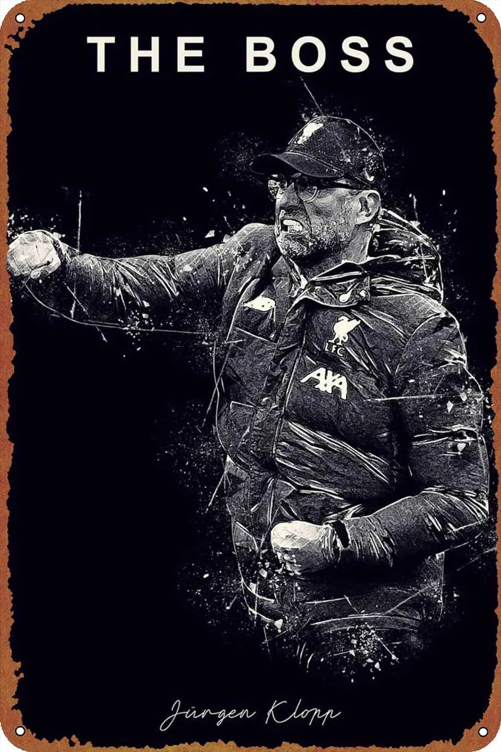 Jurgen Klopp Poster Tin Sign Cafe bar Home Wall Art Decoration Retro Metal Tin Sign 8x12 inch