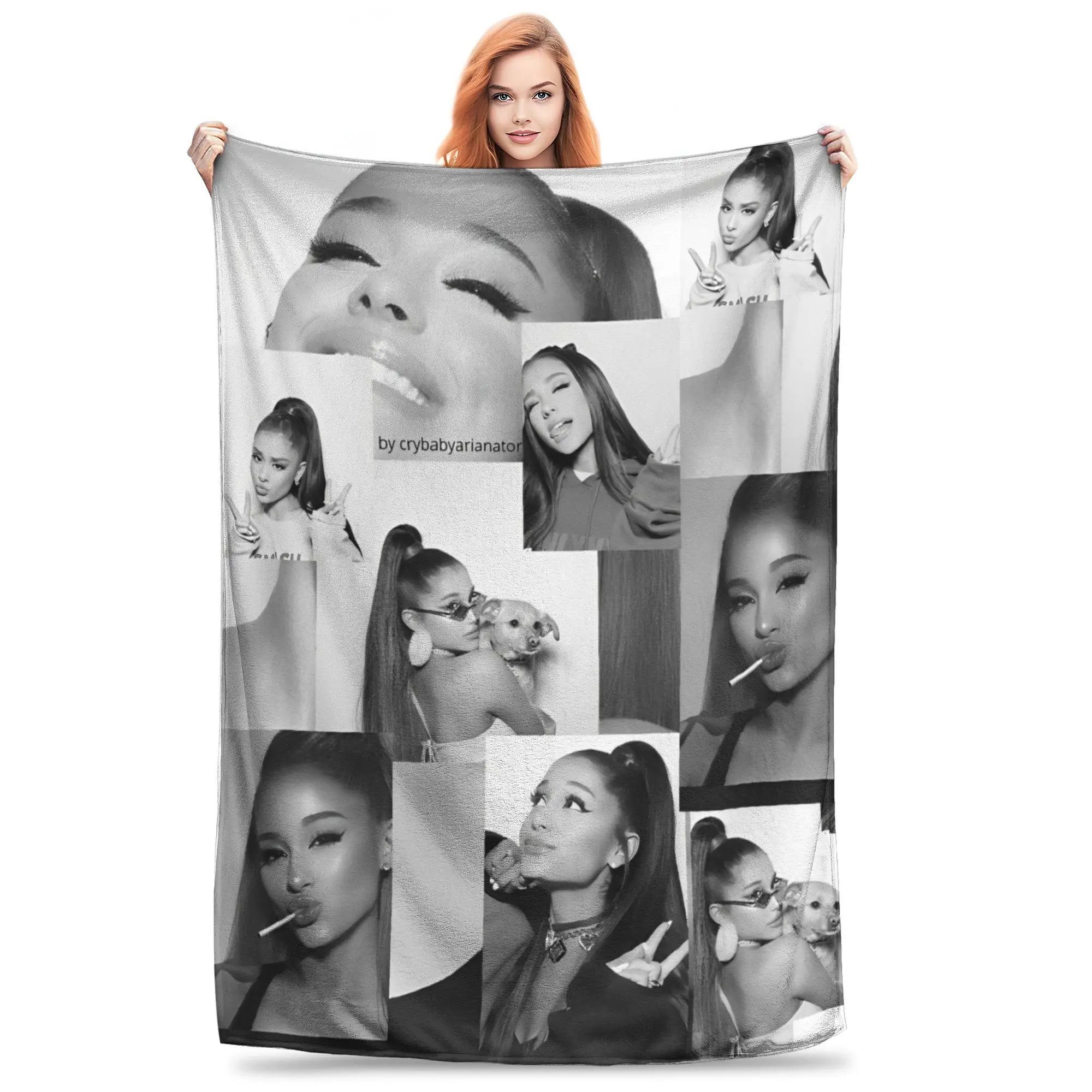 Arianas Grands Pop Singer Blankets Fleece Autumn/Winter  Breathable Soft Throw Blanket for Bedding Office Bedding Throws