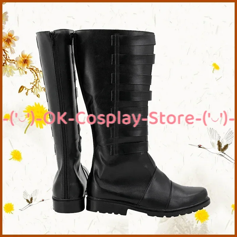 Scarpe Cosplay Moff decoder scarpe in pelle PU nera stivali di carnevale di Halloween Cosplay Prop Custom Made