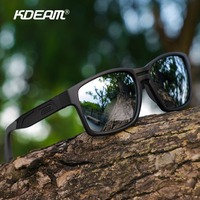 KDEAM New TR90 Photochromic Polarized Sunglasses Men Square Classic Color Change Black Frame Outdoor 100% UV Protective Glasses