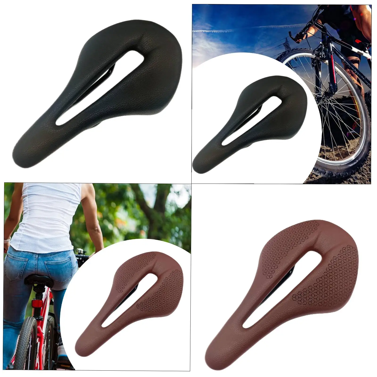 Bike Seat Cycling Seat Pad Breathable Shock Absorption Supplies Hollow Out Bicycle Cushion for Road Bike Adult Bike Men Parts