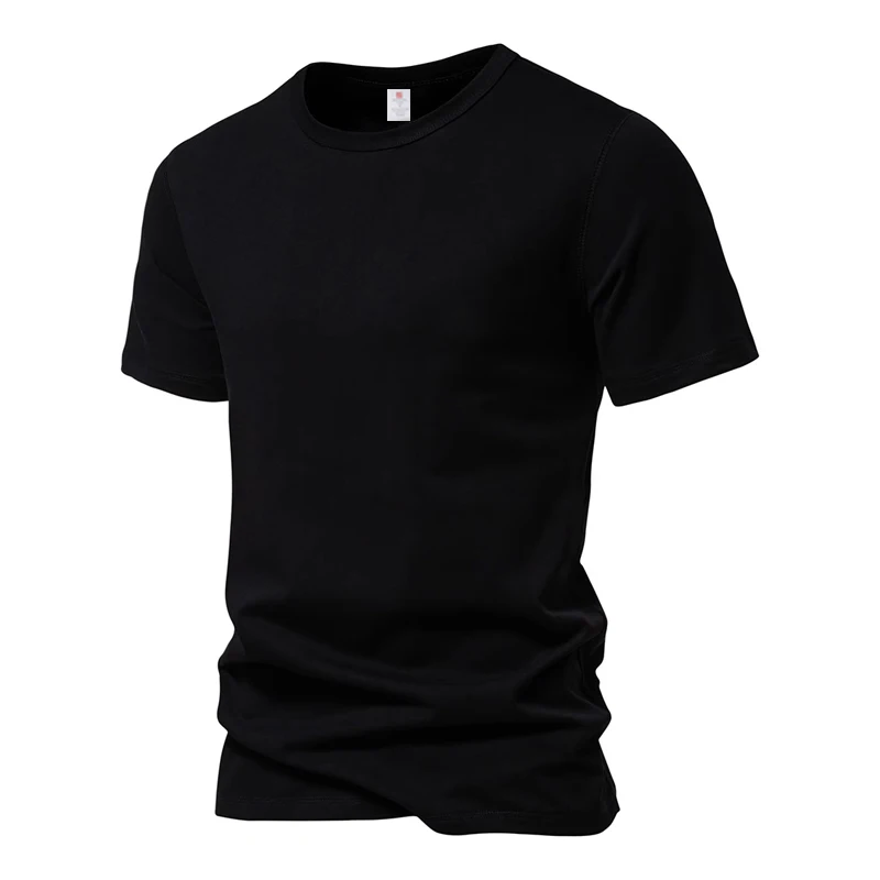 Men\'s Short Sleeve Basic Top Tees Casual 100% Cotton Regular Fit O-Neck T Shirts Black White Navy Gray