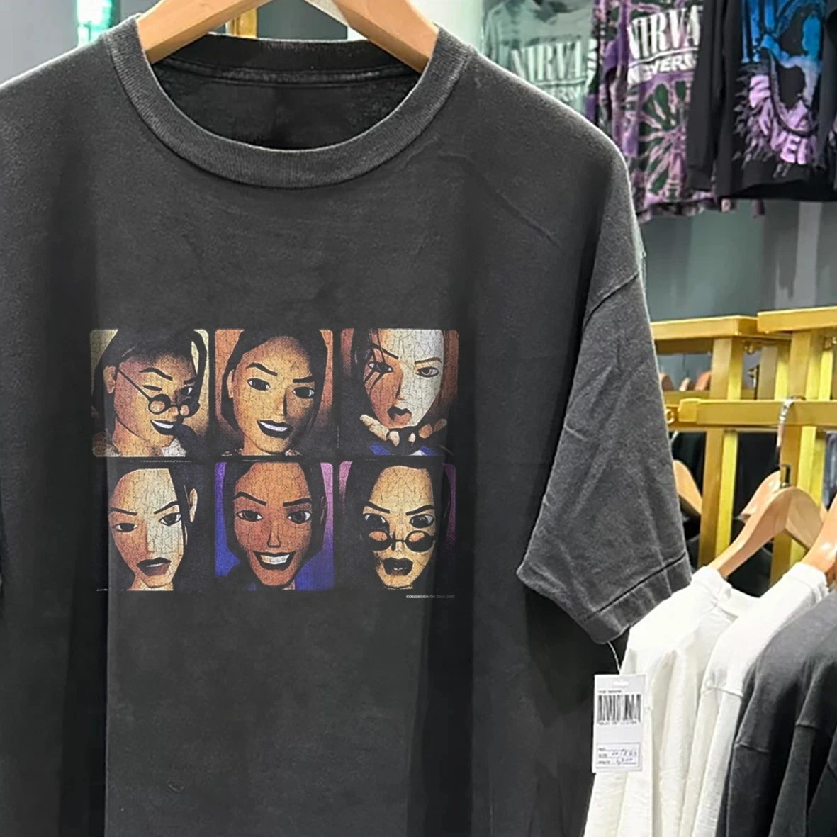 2001 Tomb Raider Lara Croft - Aged T-Shirt Black Summer  Streetwear Oversized Loose Casual