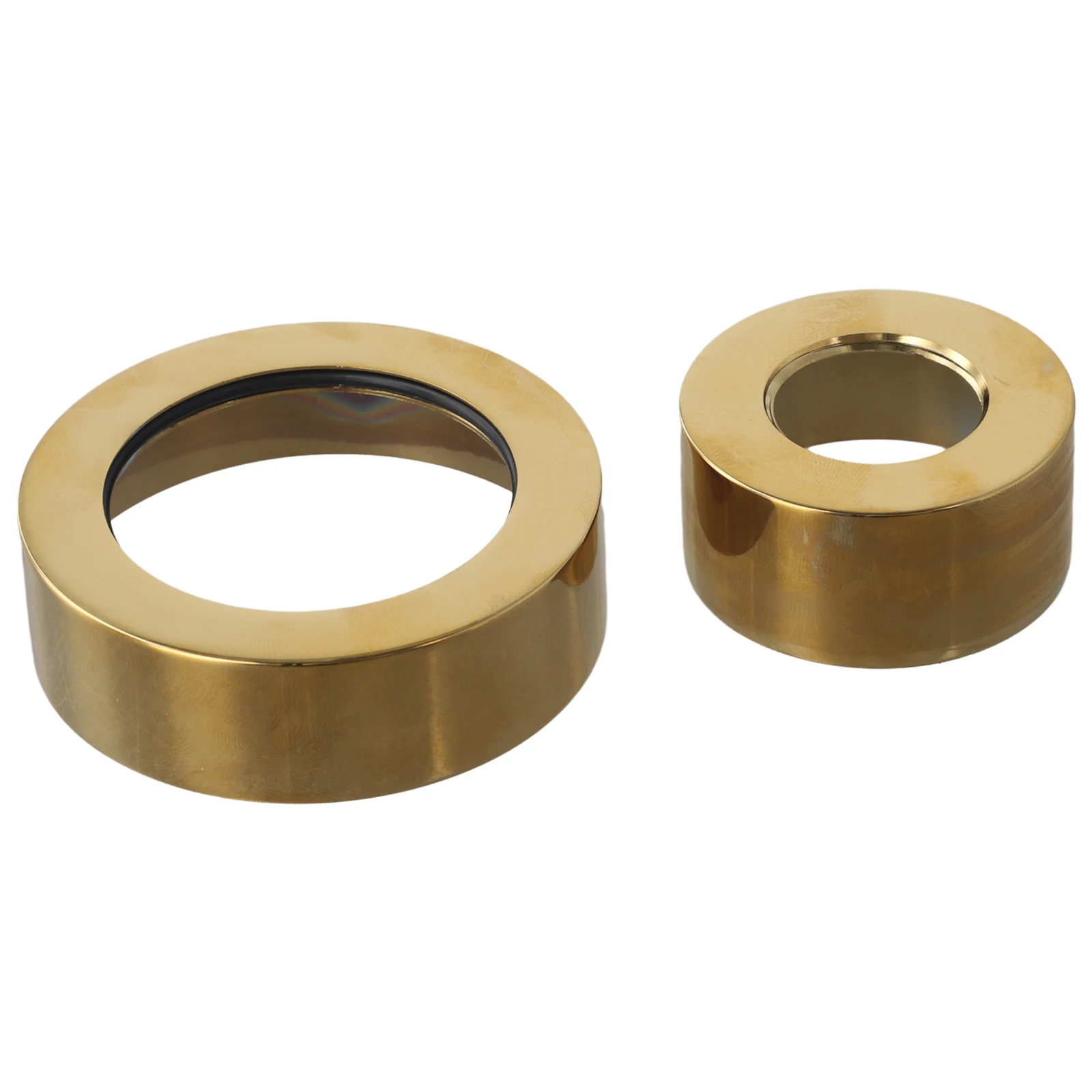 

Retractable Decorative Cover for Shower Heads Featuring Copper Build and Height Adjustment Capability from 0mm up to 23mm