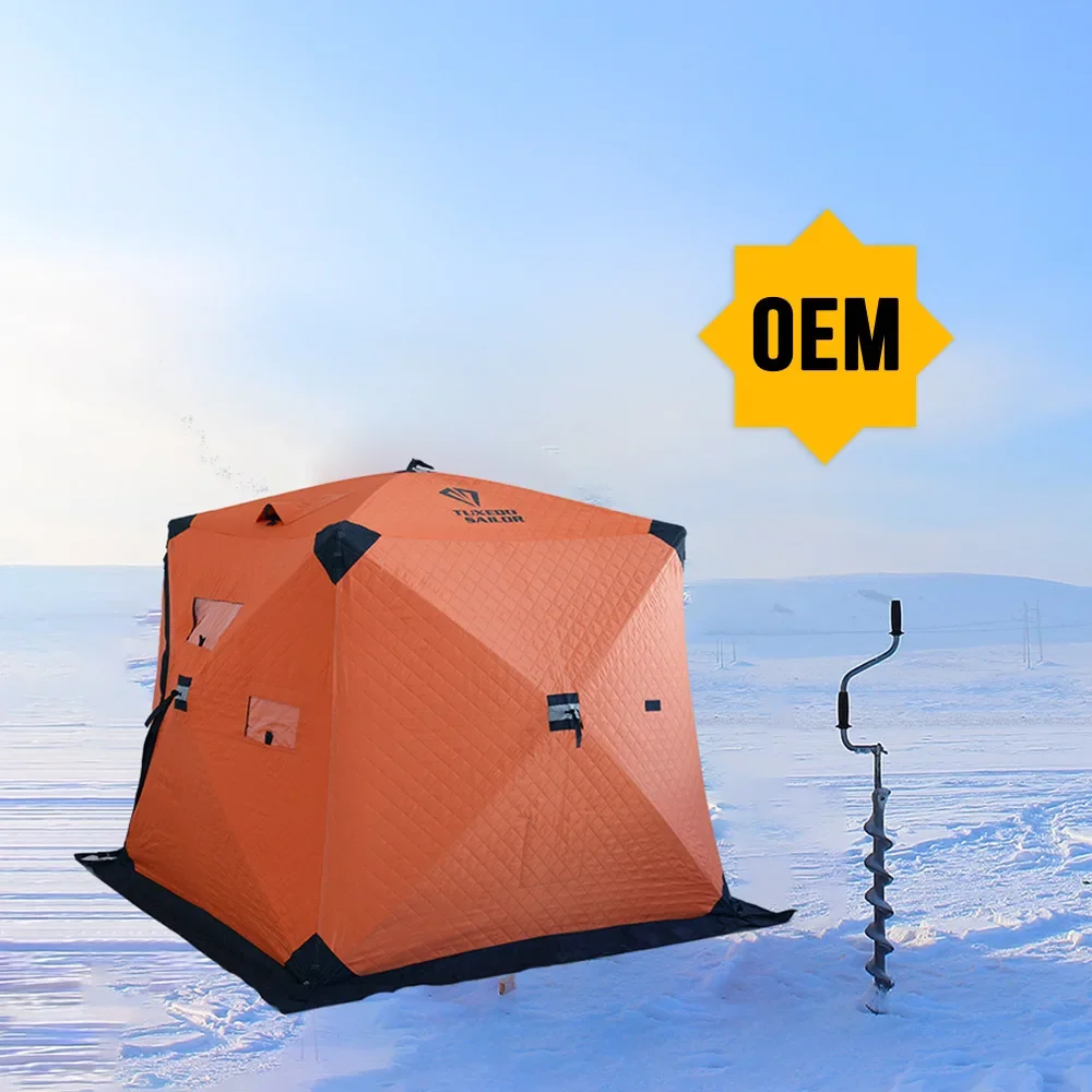 Factory OEM Wholesale Custom CE inflatable ice fishing tent insulated winter fishing tent 8 person fishing bivvy tent