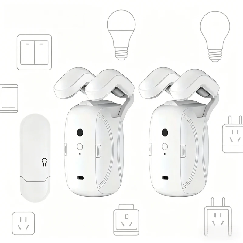 1/2pcs Smart WiFi Curtain Robot with Wi-Fi Gateway, APP Remote Control,  Automatic Opening Hand Pull Start，Compatible with Alexa