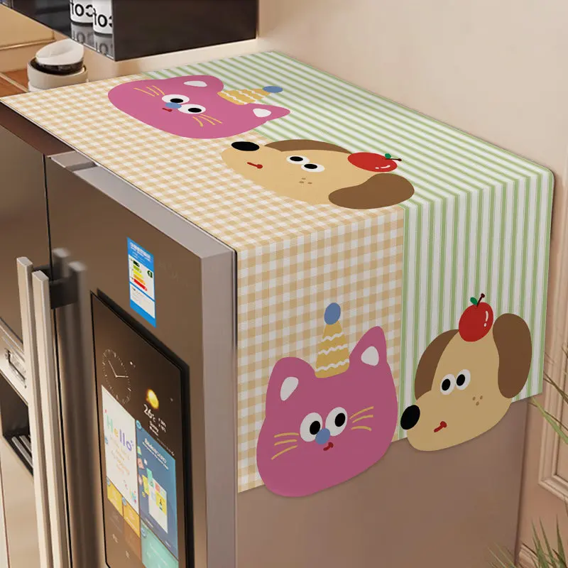 VIKAMA Cartoon Refrigerator Dust Cover Universal Fit 2026 New, Home Kitchen Protector