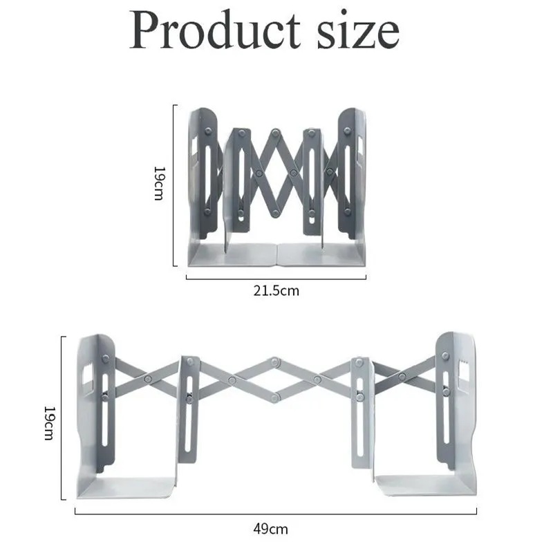 Retractable Bookends for Shelves Book Support Stand Adjustable Bookshelf with Pen Holder Desk Organizer Office Accessories