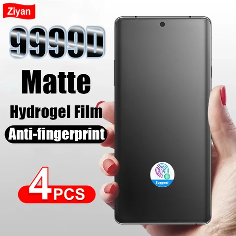 Film Hydrogel mat, 4 pièces, pour Samsung Galaxy S25 Edge S24 S23 S22 S21 Note 20 Ultra S20 FE S10 + A13 A33 A53 5G, protecteur d'écran