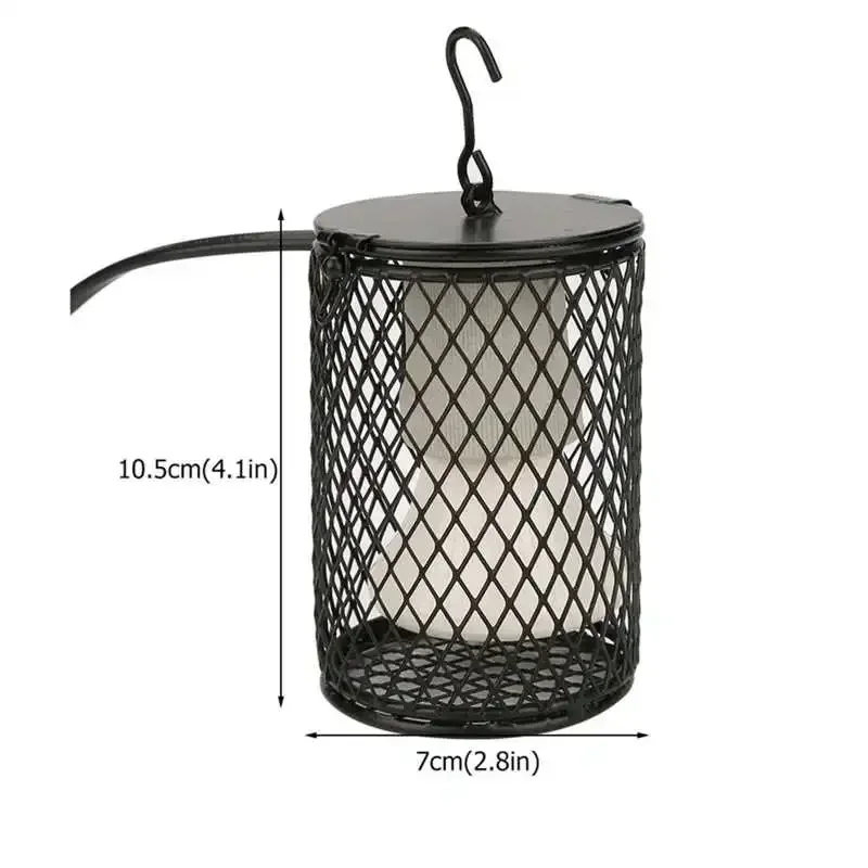 Lampada riscaldante da 100 W Tartaruga Serpente Lucertola Rettili E27 Riscaldatore a infrarossi Gabbia antiscottatura in ceramica Protegge i pulcini