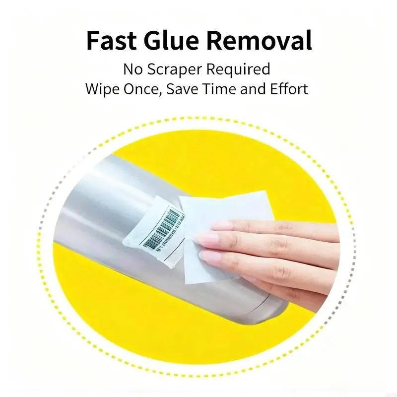Adhesive Remover Wipes for Sticker Residues Cleanup, Pre-Moistened Household Wipes for Tape Mark, Decors Pieces, Desks B03E