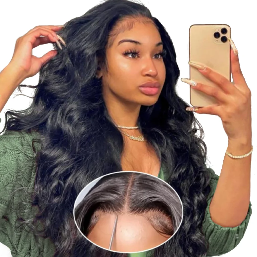 Pre Cut 6x4 Lace Ready to Go Glueless Closure Body Wave Wig For Women Pre Plucked Glueless Human Hair Wigs