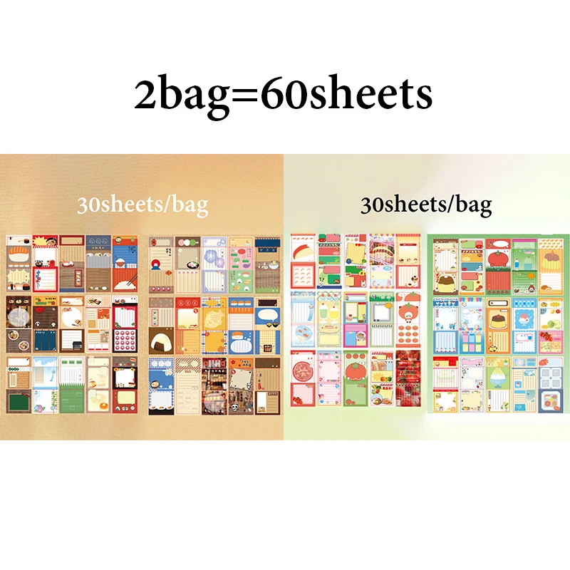 Mr.Paper 30 Sheets/Book Showa Retro Tearable Memo Pad Sticker, Vintage Japanese Food Theme Journal Sticky Notes for Scrapbooking view 6