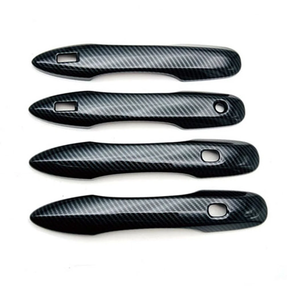 4Pcs Carbon Fiber Car Exterior Side Door Handle Frame Cover Trim for Toyota Sienta 2022