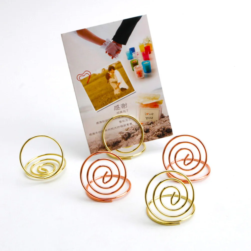 24 pçs suportes de notas de mesa de aço inoxidável em forma de coração clipes de fotos suportes de número de mesa clipes de menu suporte de foto dourado