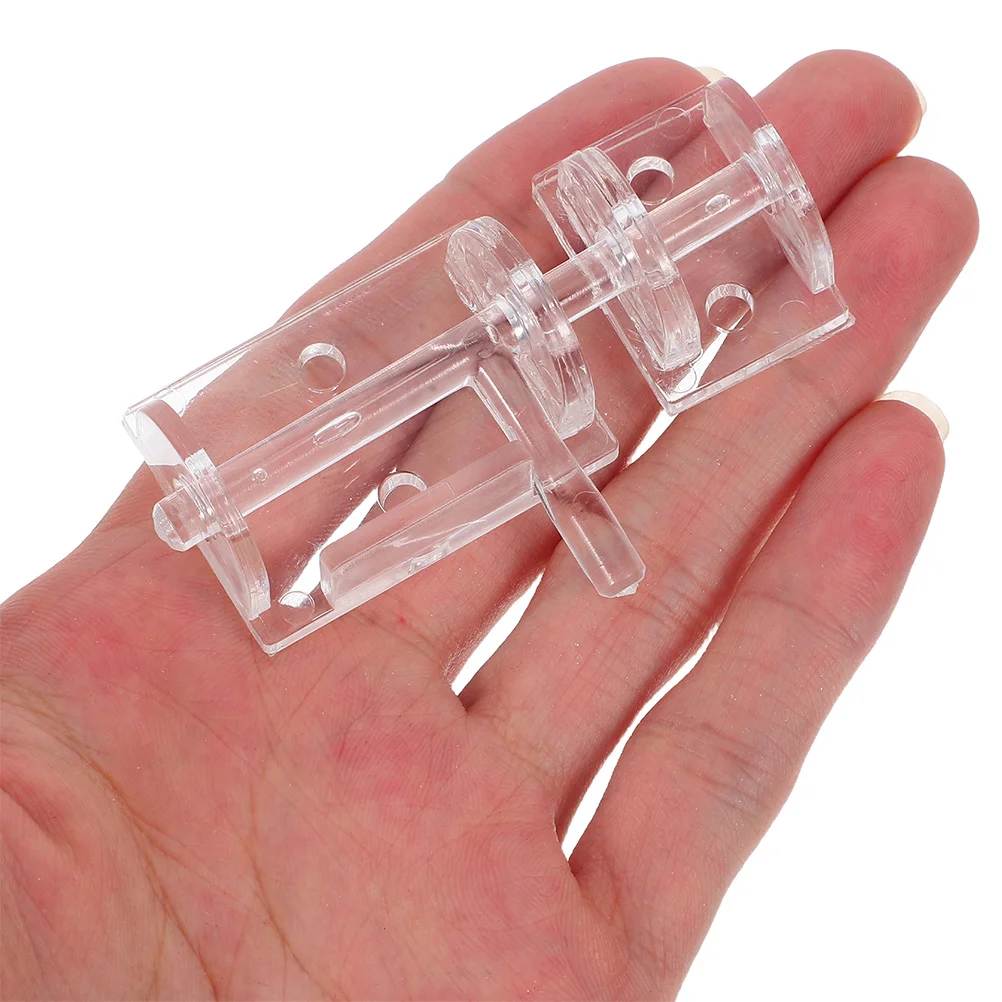 

2Pcs Clear Acrylic Door Latch Transparent Adhesive Lock No Drilling Indoor Door Lock for Cabinet Security