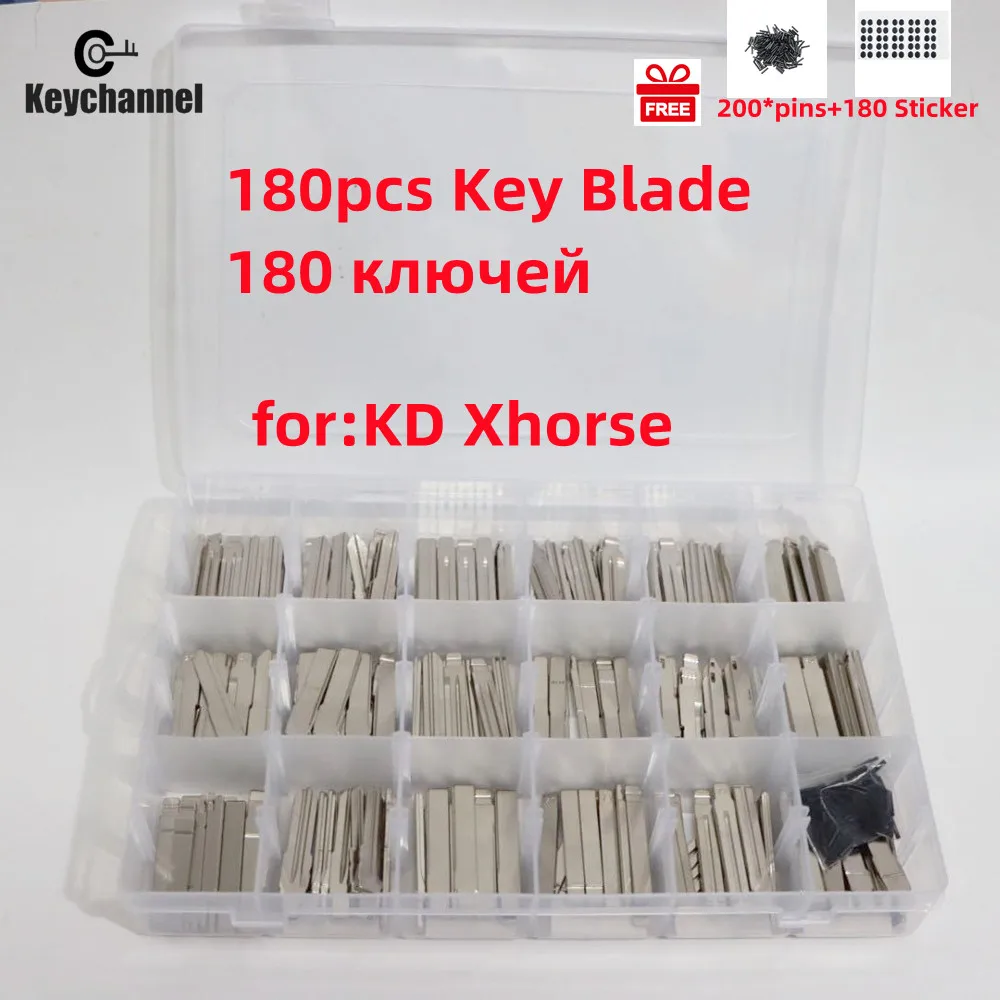 

180pcs Car Key Blade Set 10pcs 18 Type Metal Remote Head Blade TOY43 HON66 HU66 KD Blade for Xhorse KD KEYDIY for Toyota Peugeot