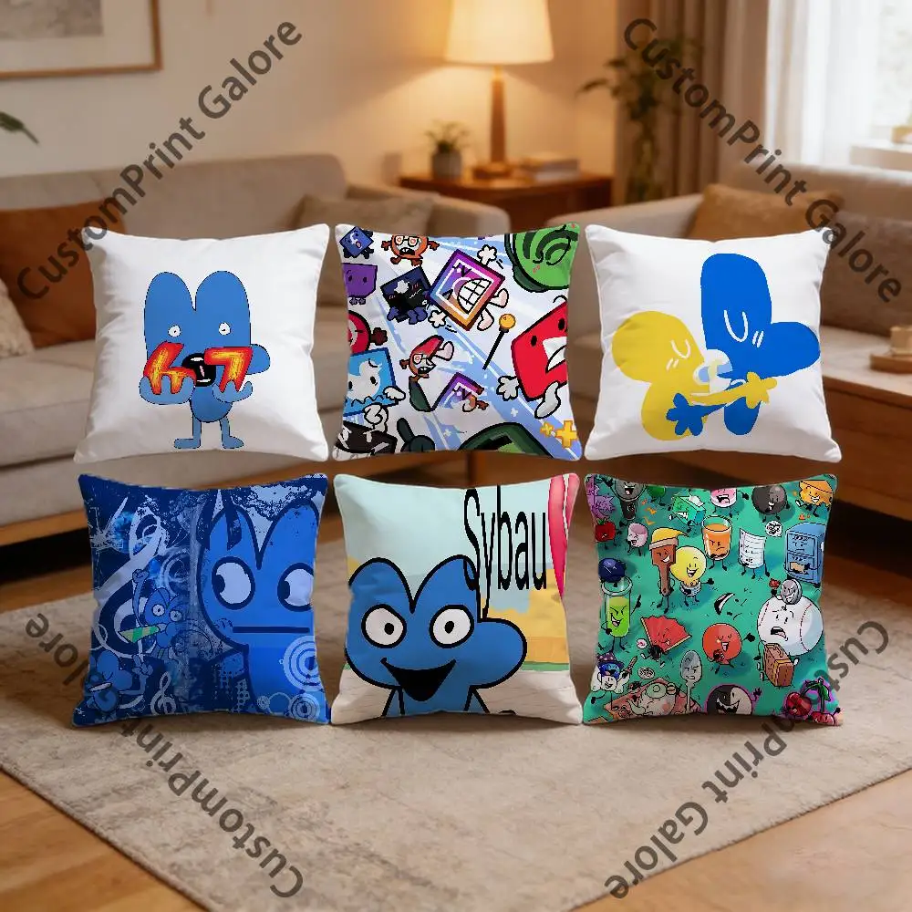 

Object Show B-BFDI Polyester Printed Pillow Cover Square 30 35 40 45 50 55 cm Soft for Sofa Bed Car Home Decor