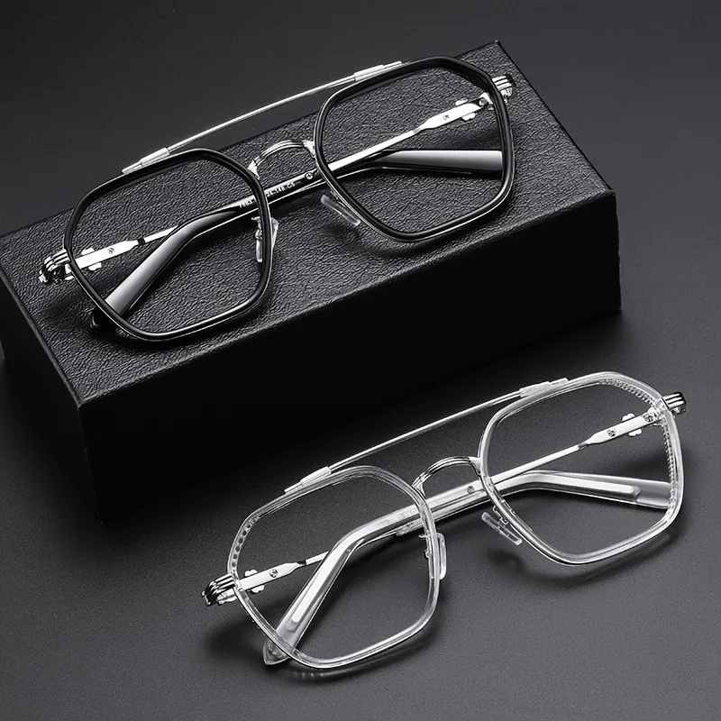 Neue modische Herren-Computerbrille mit Vollformat und Anti-Blaulicht aus Metall – Detail 4