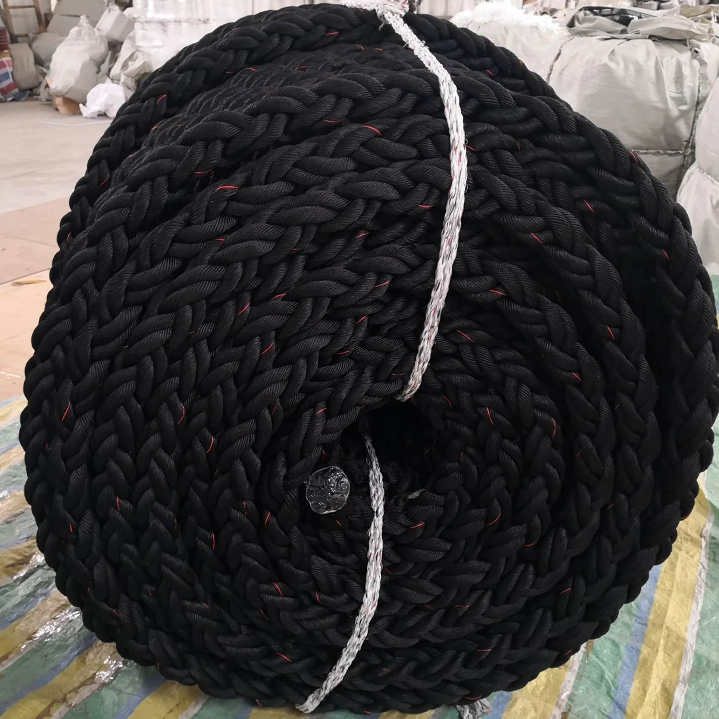 3 inch diameter black robust strong braided battle ropes for training