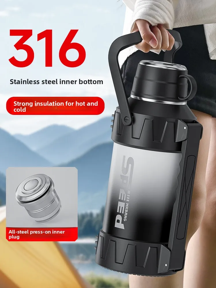 

Large Capaci Stainl Steel Insulated Water Bottle Portable Outdoor Car Mounted Home Use Thermal Pot for Cam And Picnic