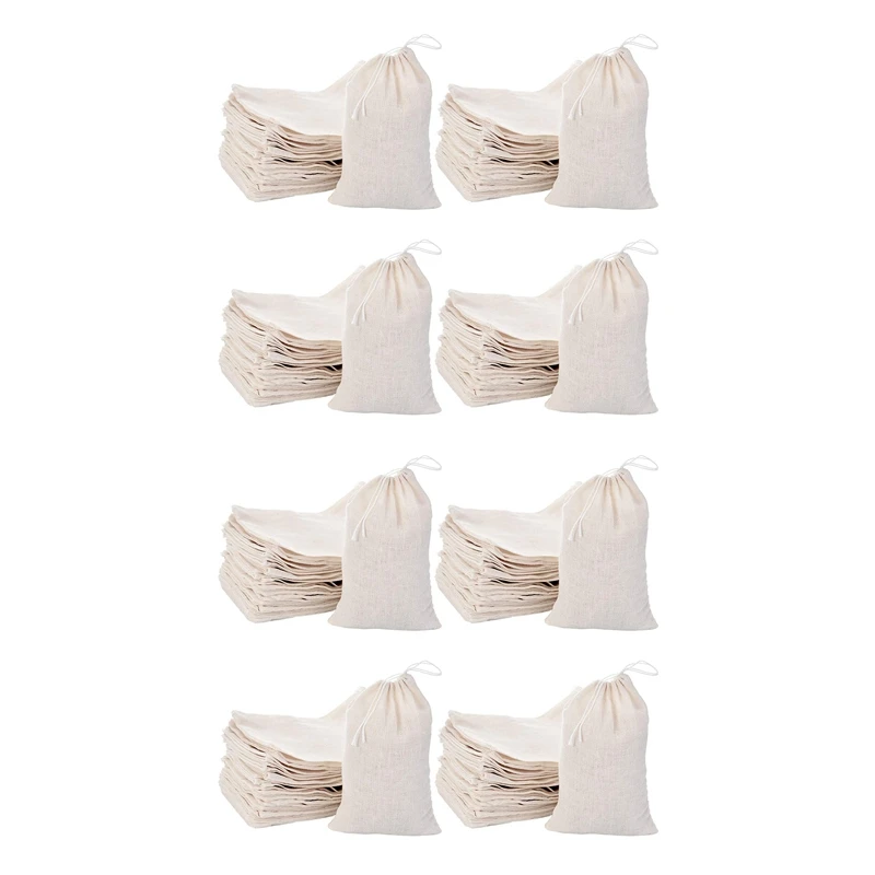 

400 Pack Cotton Muslin Bags Sachet Bag Multipurpose Drawstring Bags For Tea Jewelry Wedding Party (4 X 6 Inches)